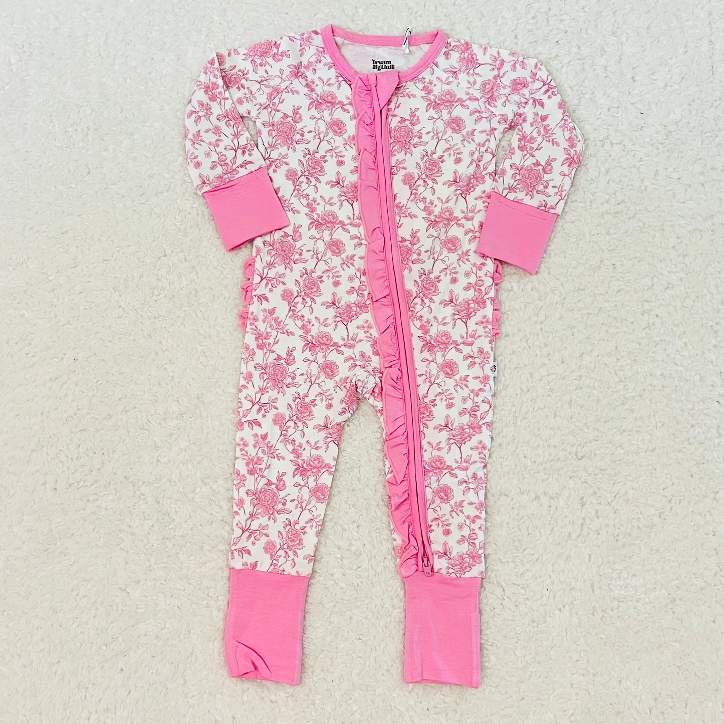 Rosewood Toile Bamboo Ruffle Zippy