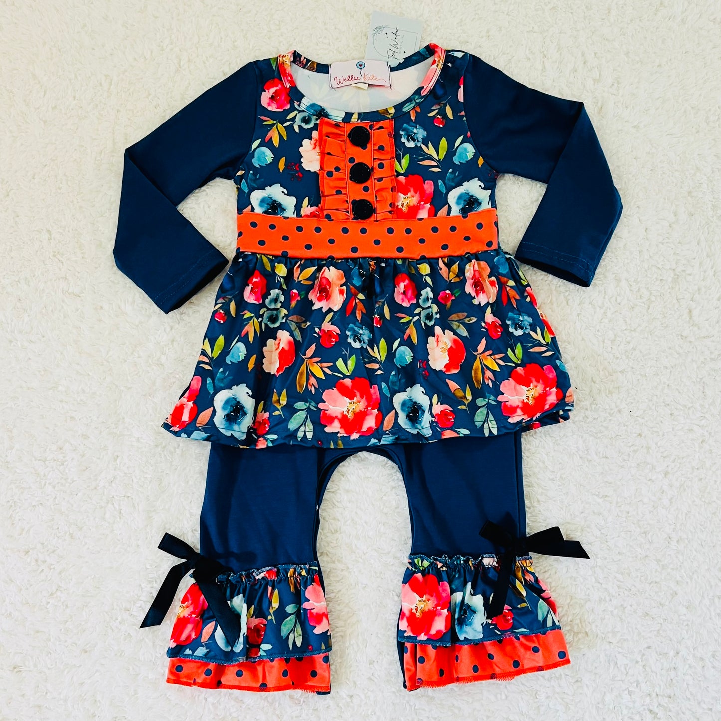 Navy Floral Romper