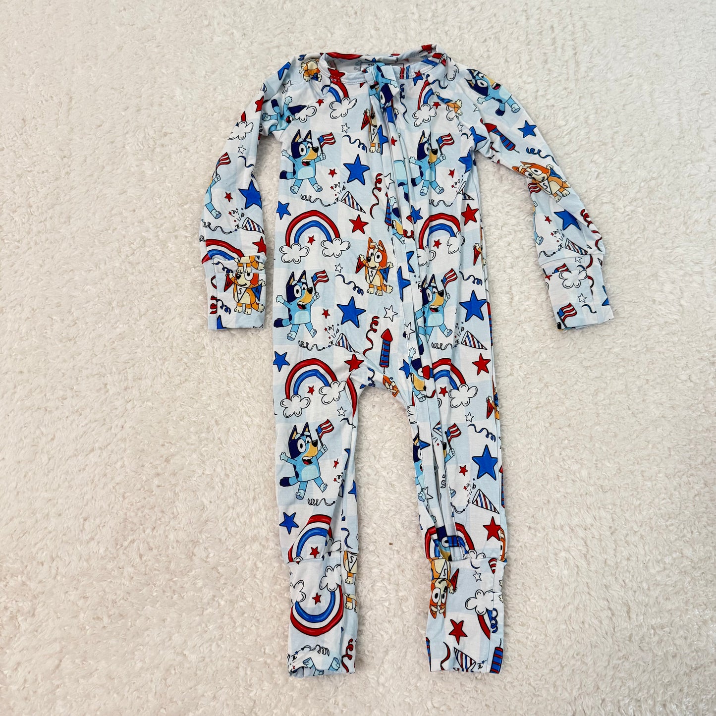 Checkered Patriotic Heeler Bamboo Zippy