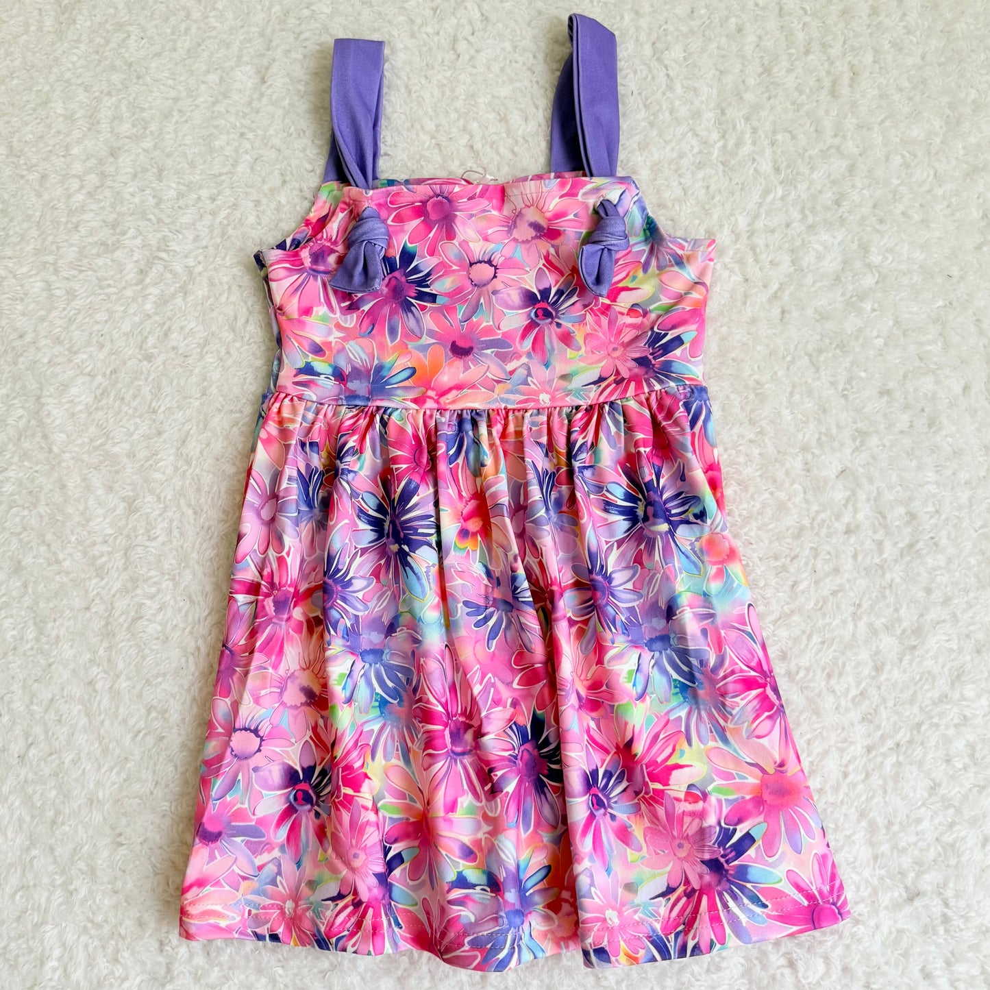 Colorful Daisy Tie Dress