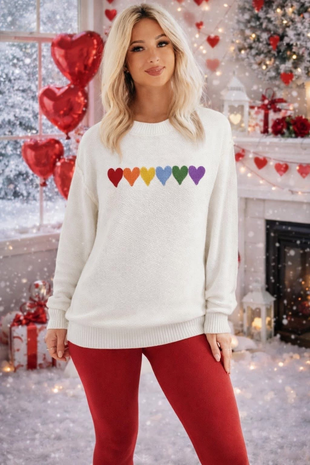 Rainbow Heart Sweater