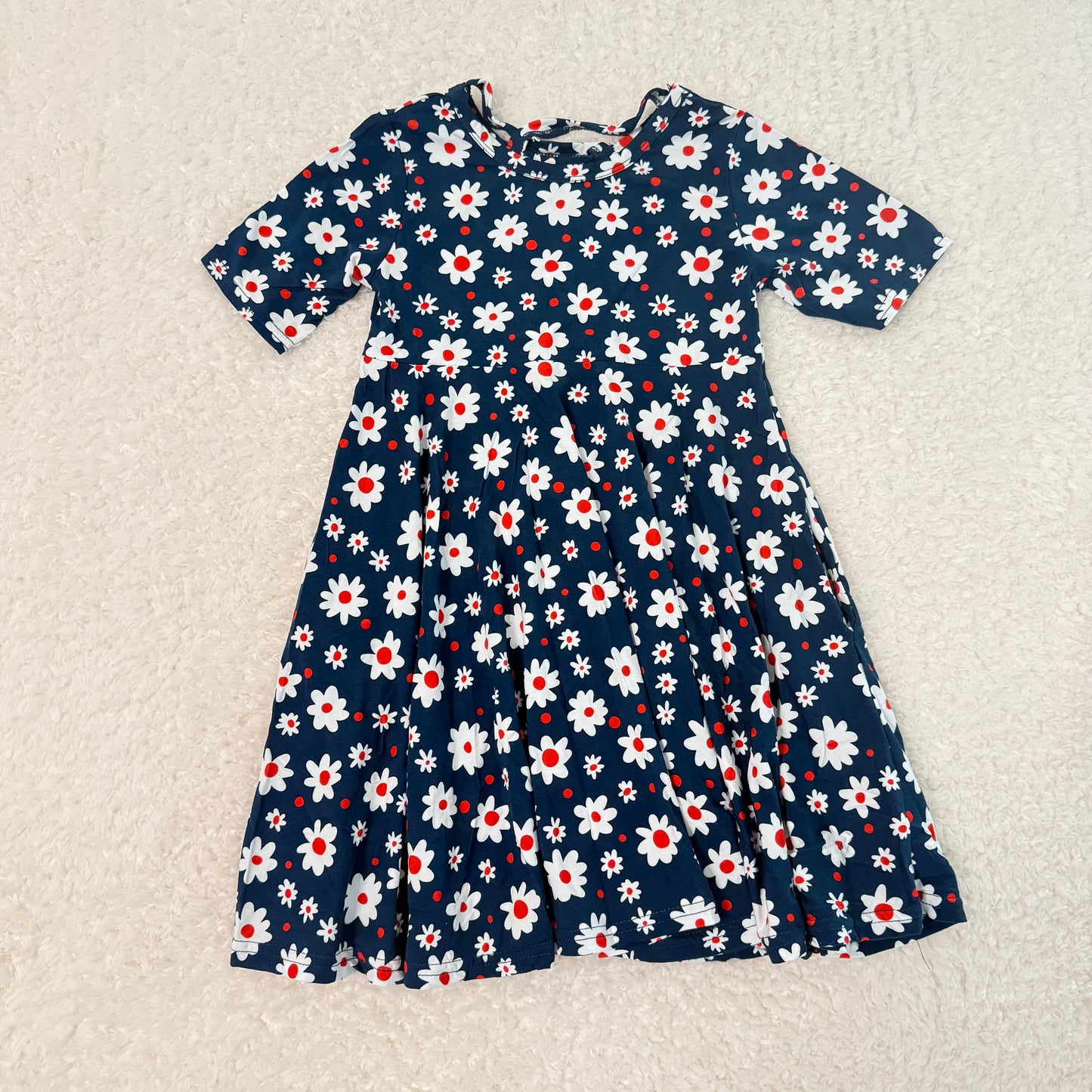 Navy Daisy Bamboo Dress