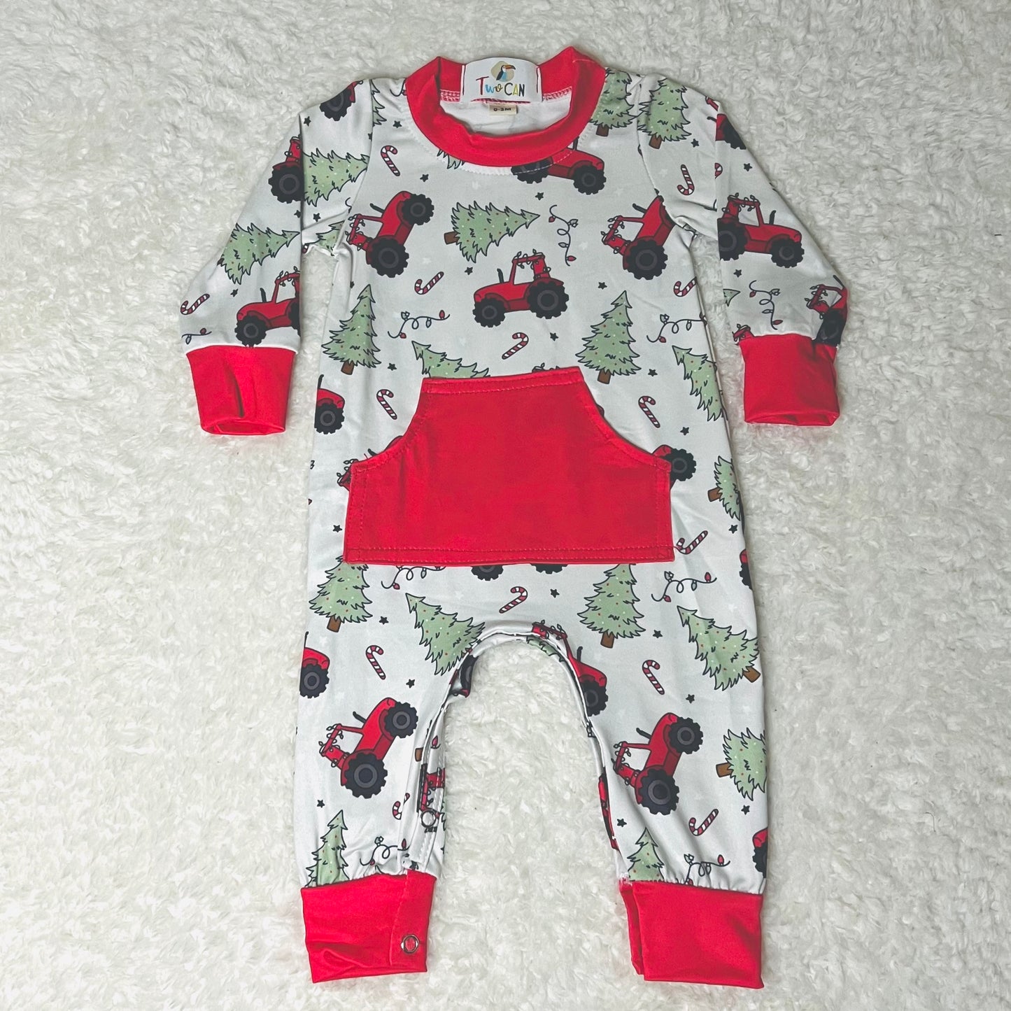 Christmas Tractor Romper