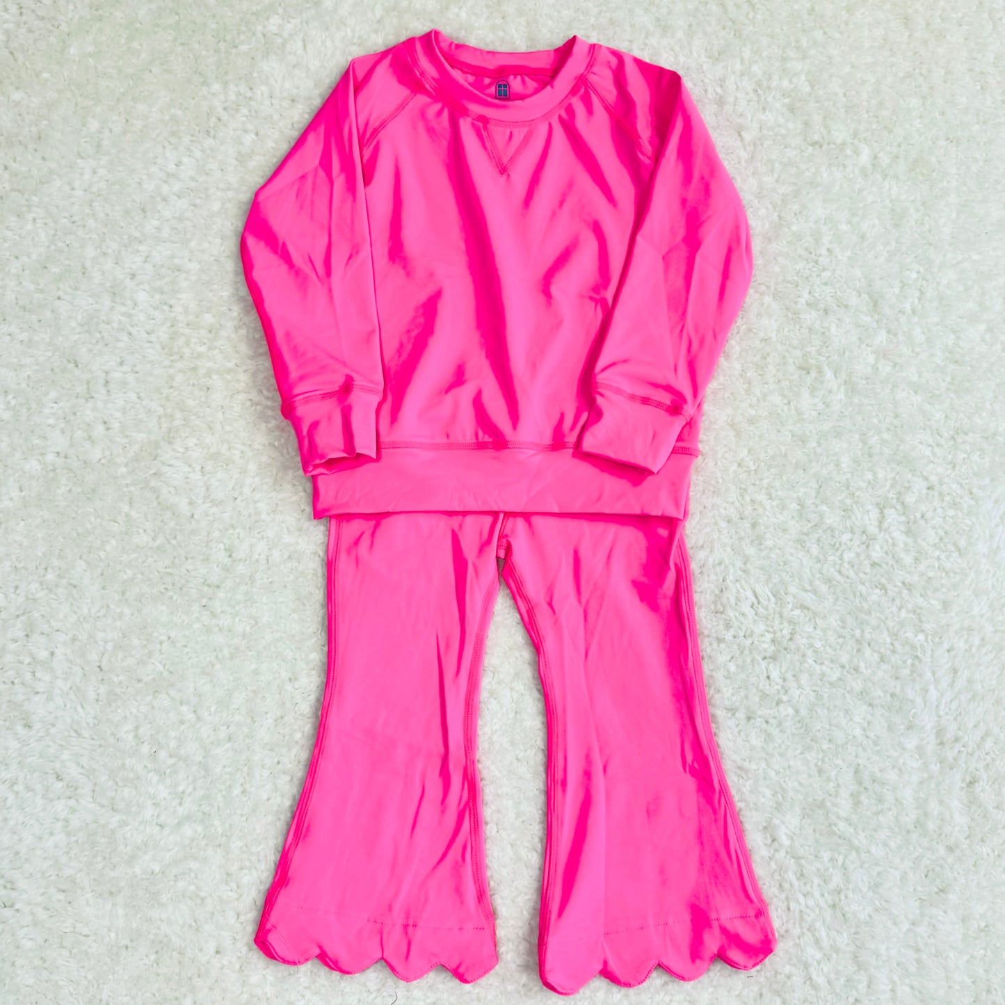 Hot Pink Scallop Athletic Set