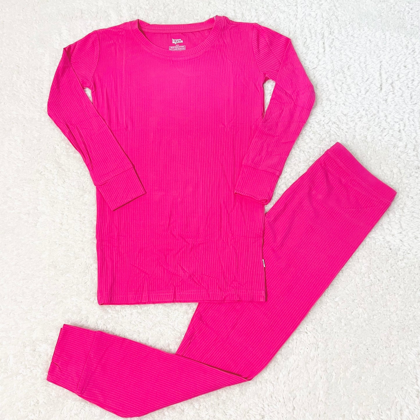 Hot Pink Ribbed Bamboo Set