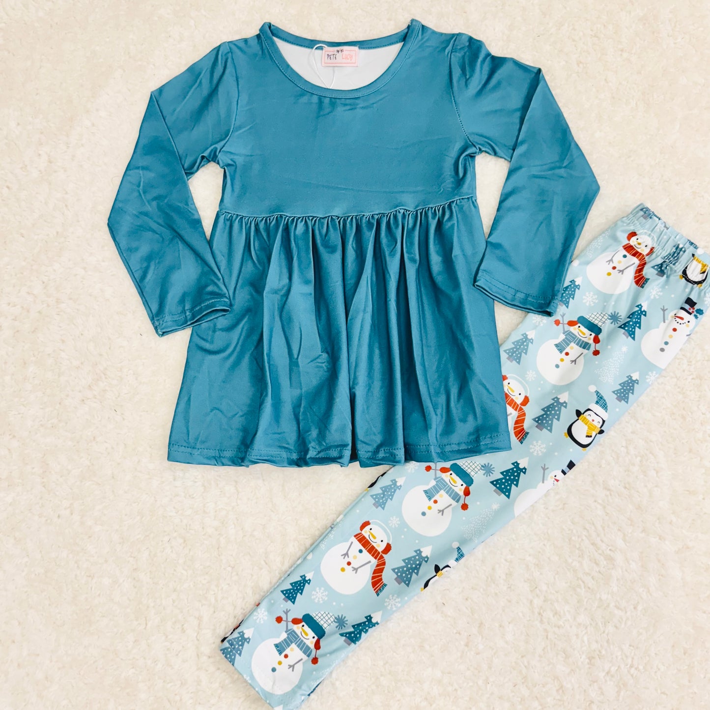 Teal Snowman Set