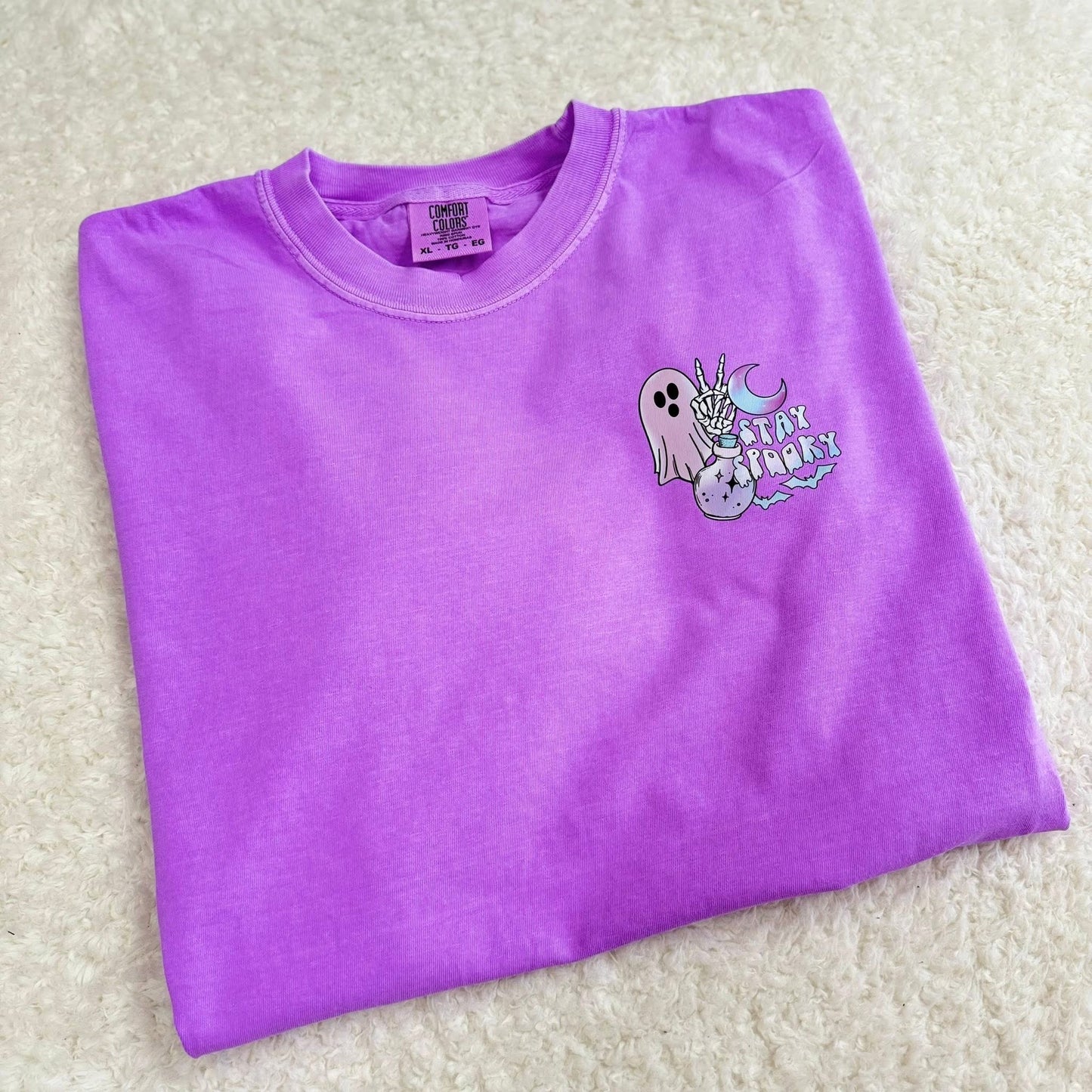 Purple Stay Spooky Pocket T-Shirt