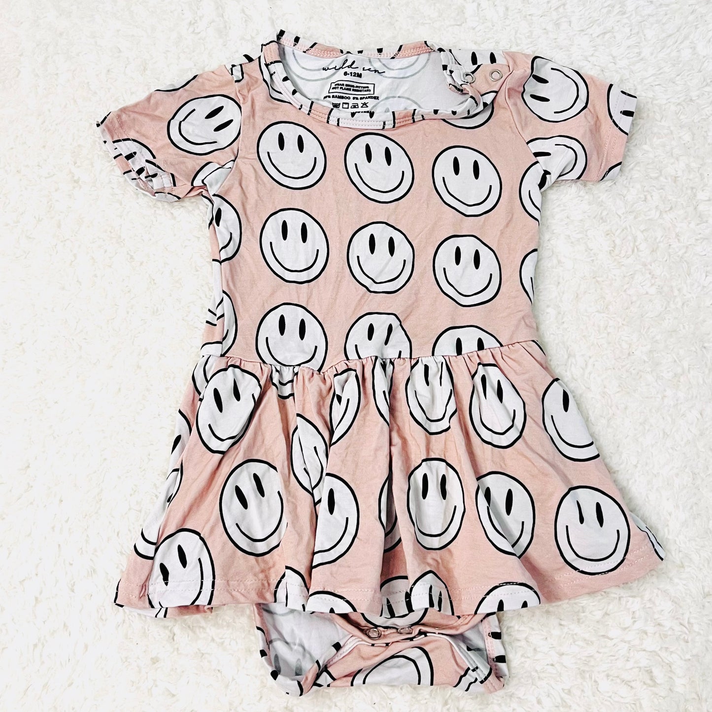 Neutral Smiley Bamboo Twirl Bodysuit