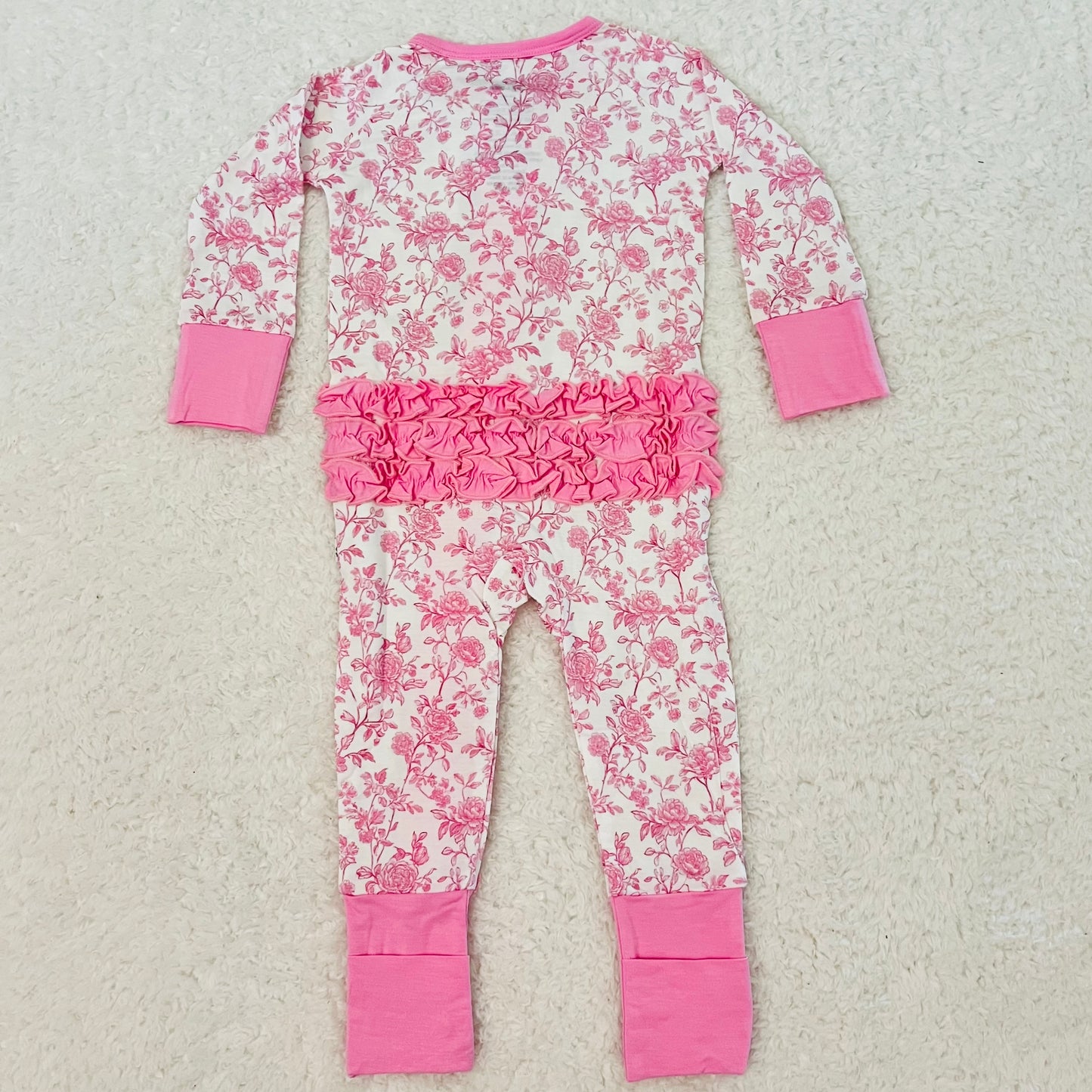 Rosewood Toile Bamboo Ruffle Zippy
