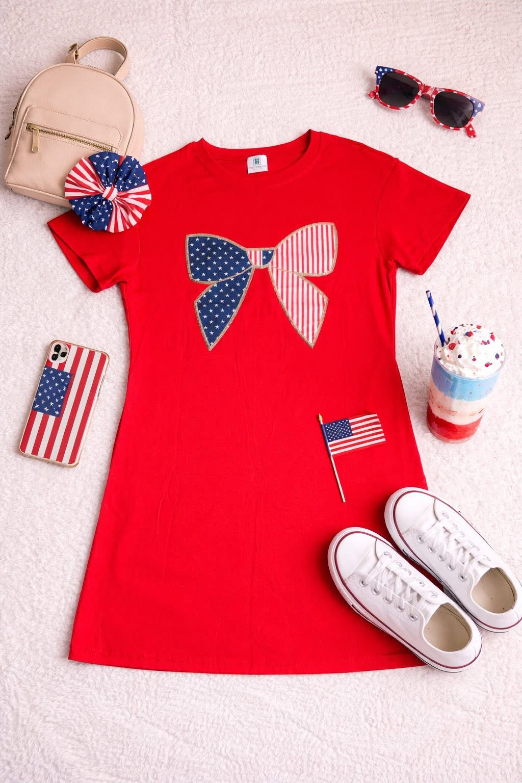 Sequin Flag Bow Dress