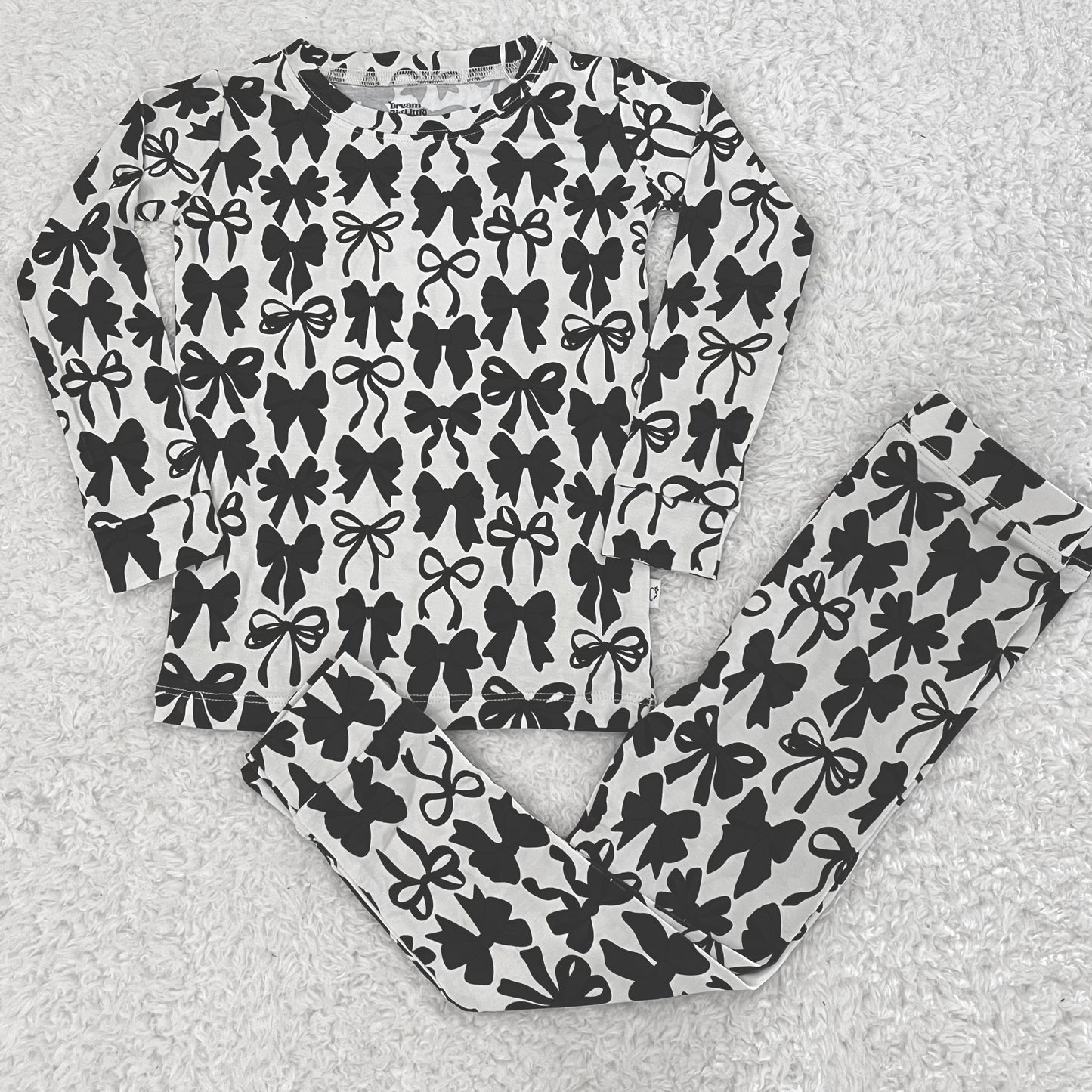 Black & White Bows Bamboo Set
