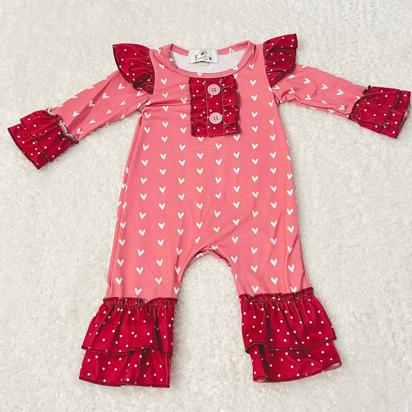 Petite Heart Ruffle Romper