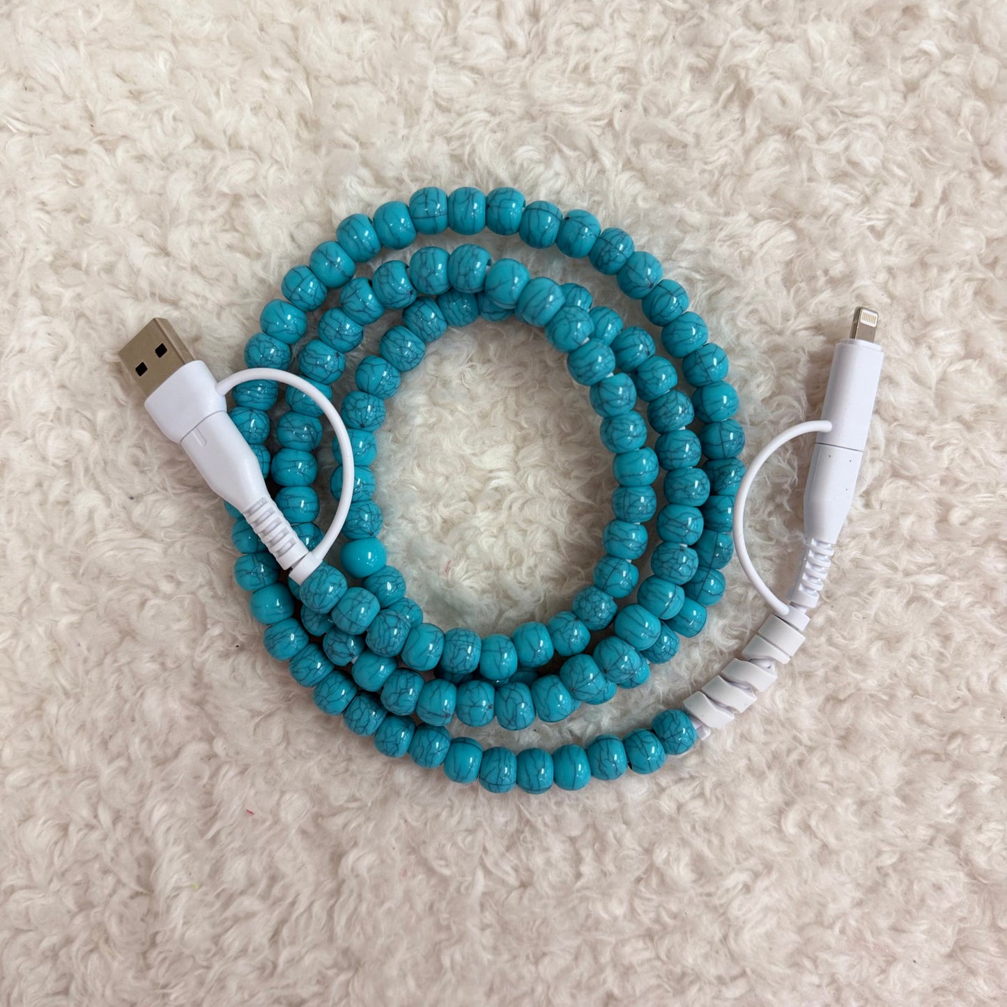 Teal Beaded Charger