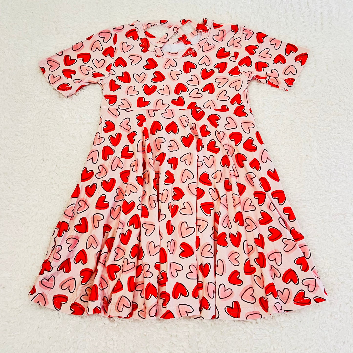 Blushing Hearts Bamboo Twirl Dress by Landrie Lou