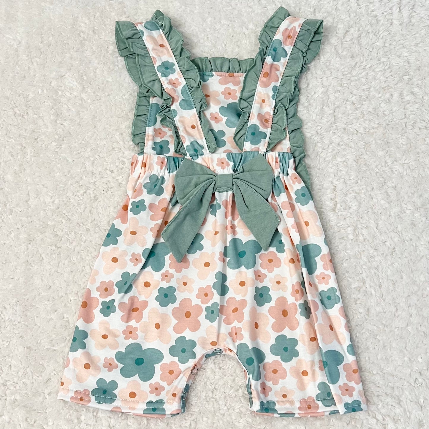 Sage Floral Romper