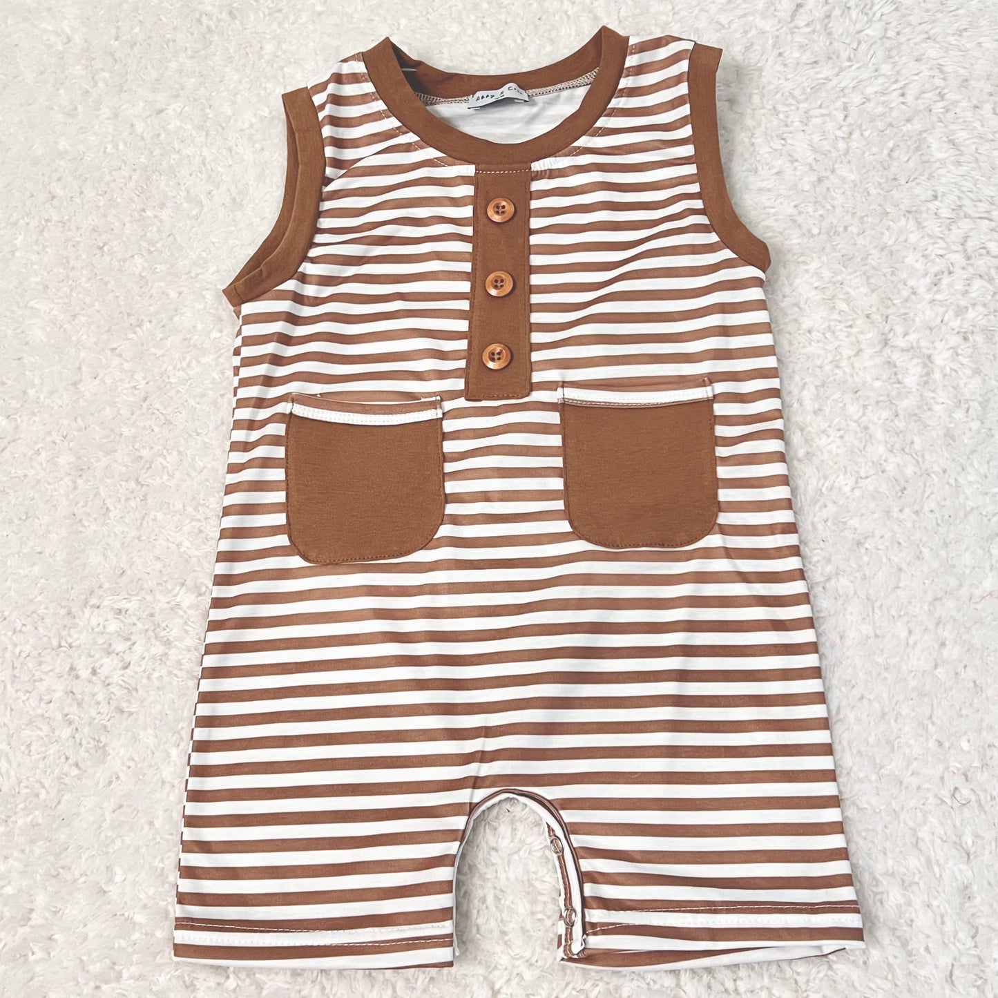 Brown Stripe Romper