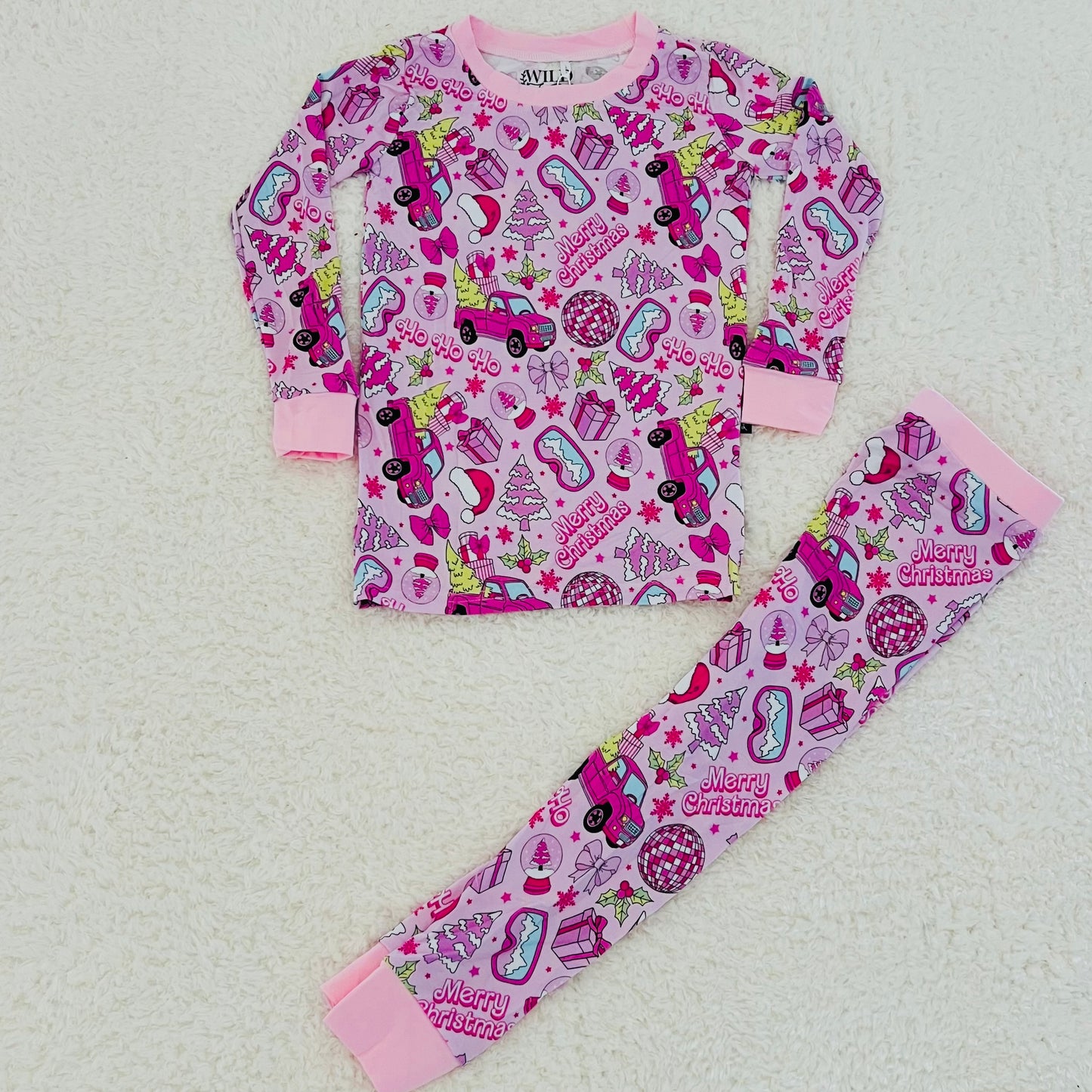 Pink Christmas Bamboo Set