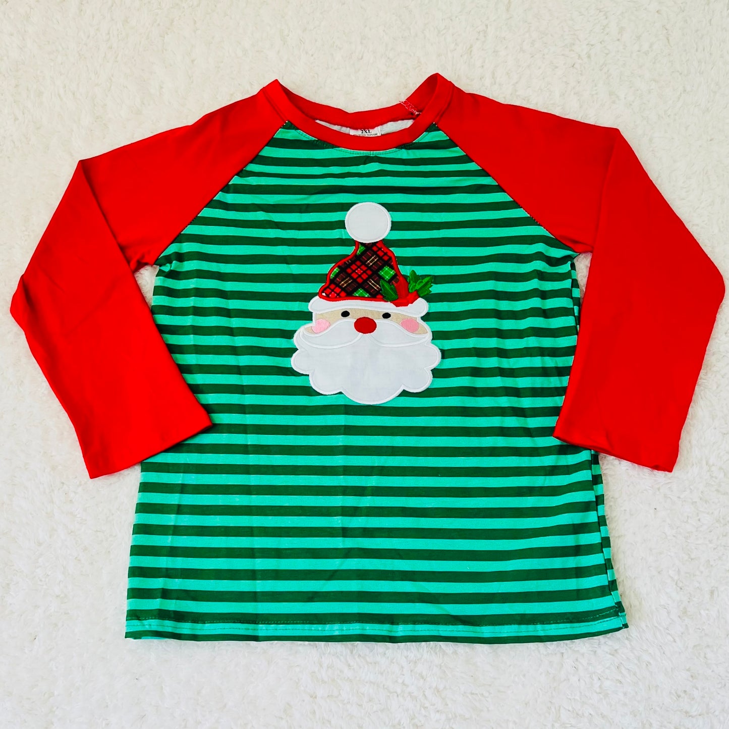Striped Santa Long Sleeve Shirt