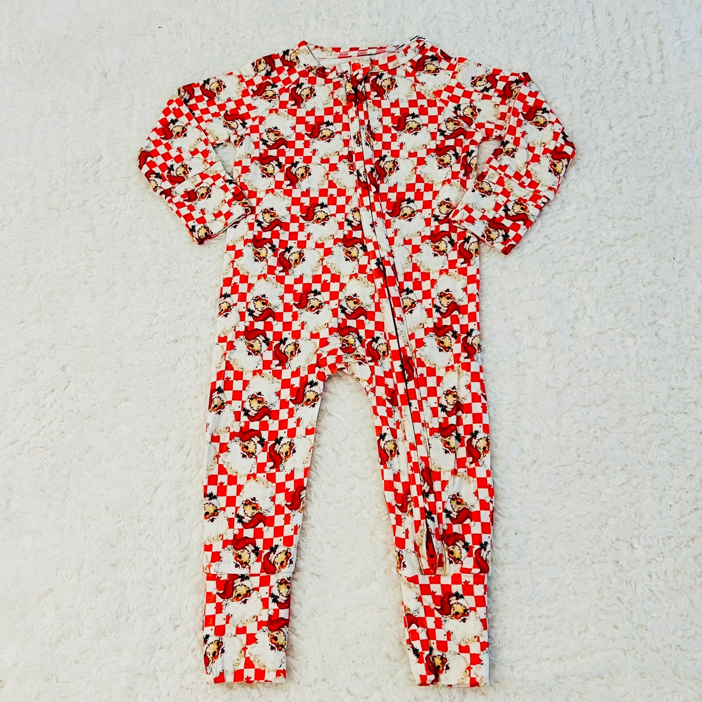 Checkered Santa Bamboo Zippy