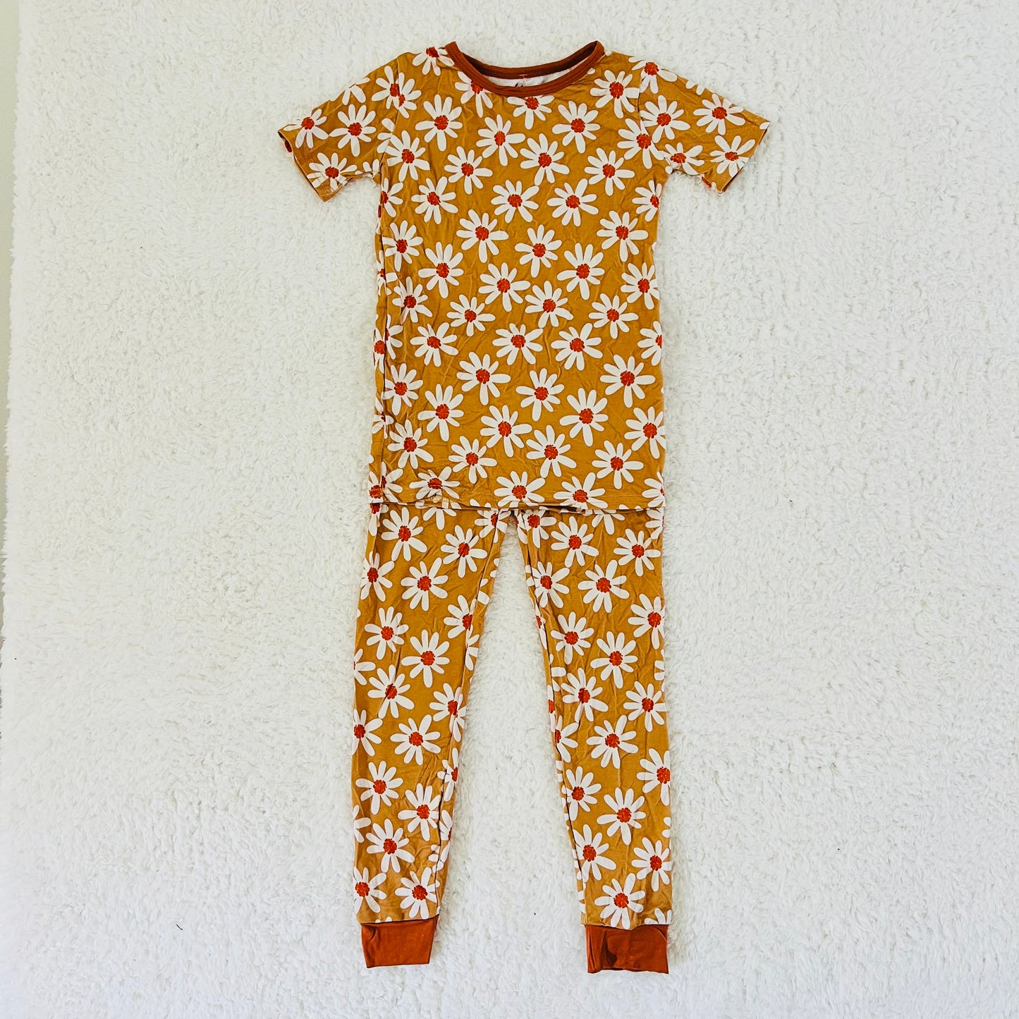 Tan Floral Bamboo Set