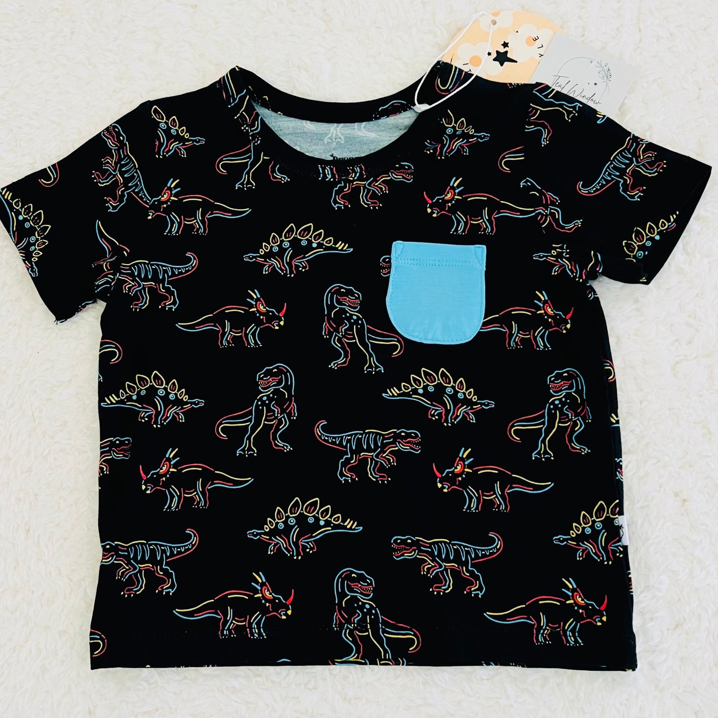 Neon Dinosaur Bamboo T-Shirt