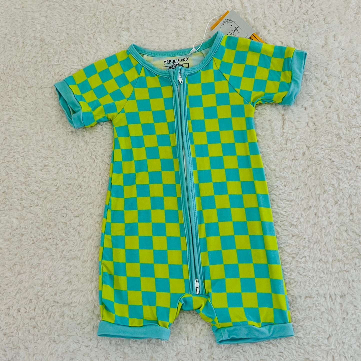 Neon Checkered Short Zippy