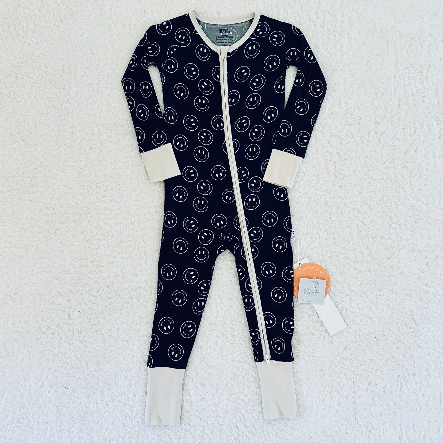 Black Smiley Bamboo Zippy