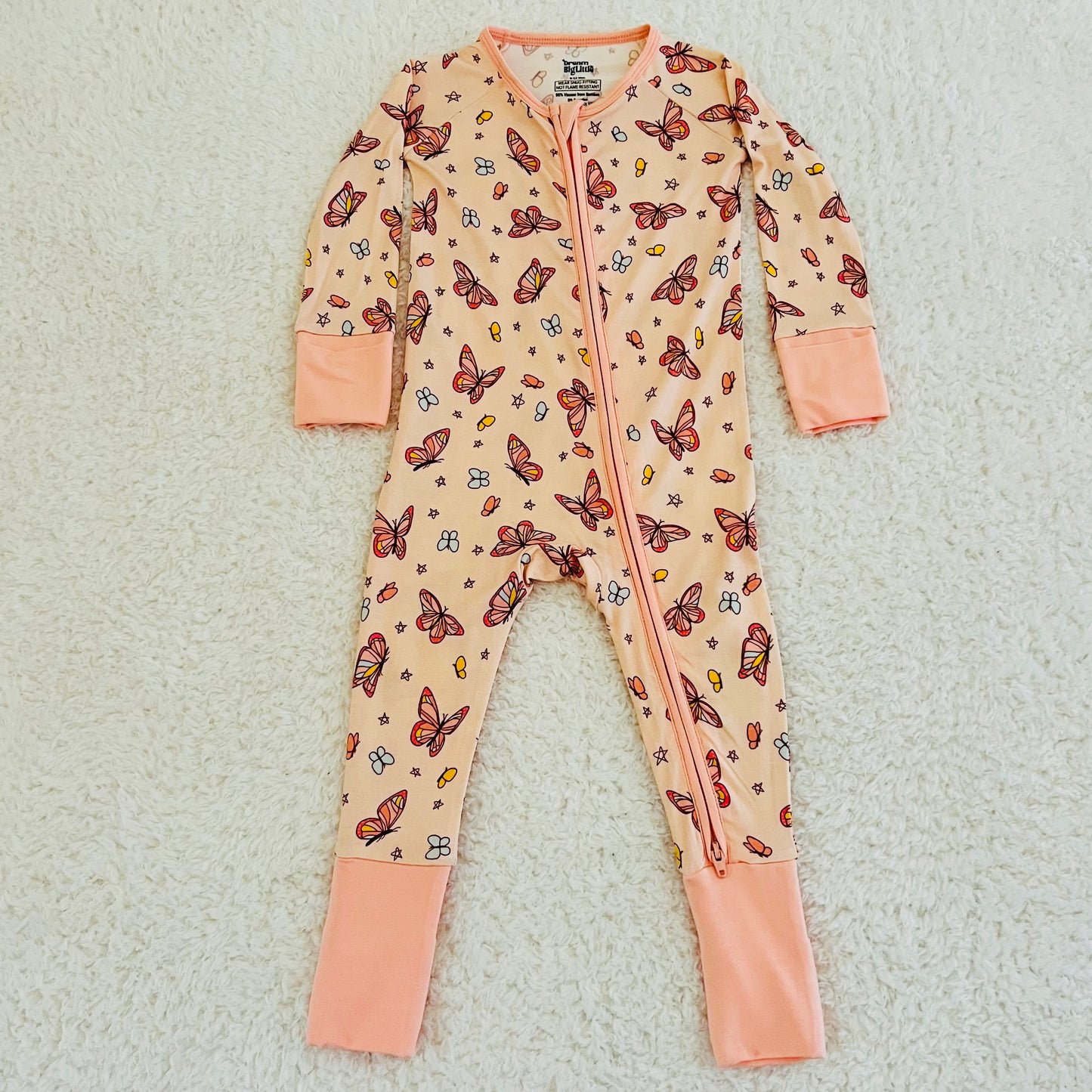 Coral Butterfly Bamboo Zippy