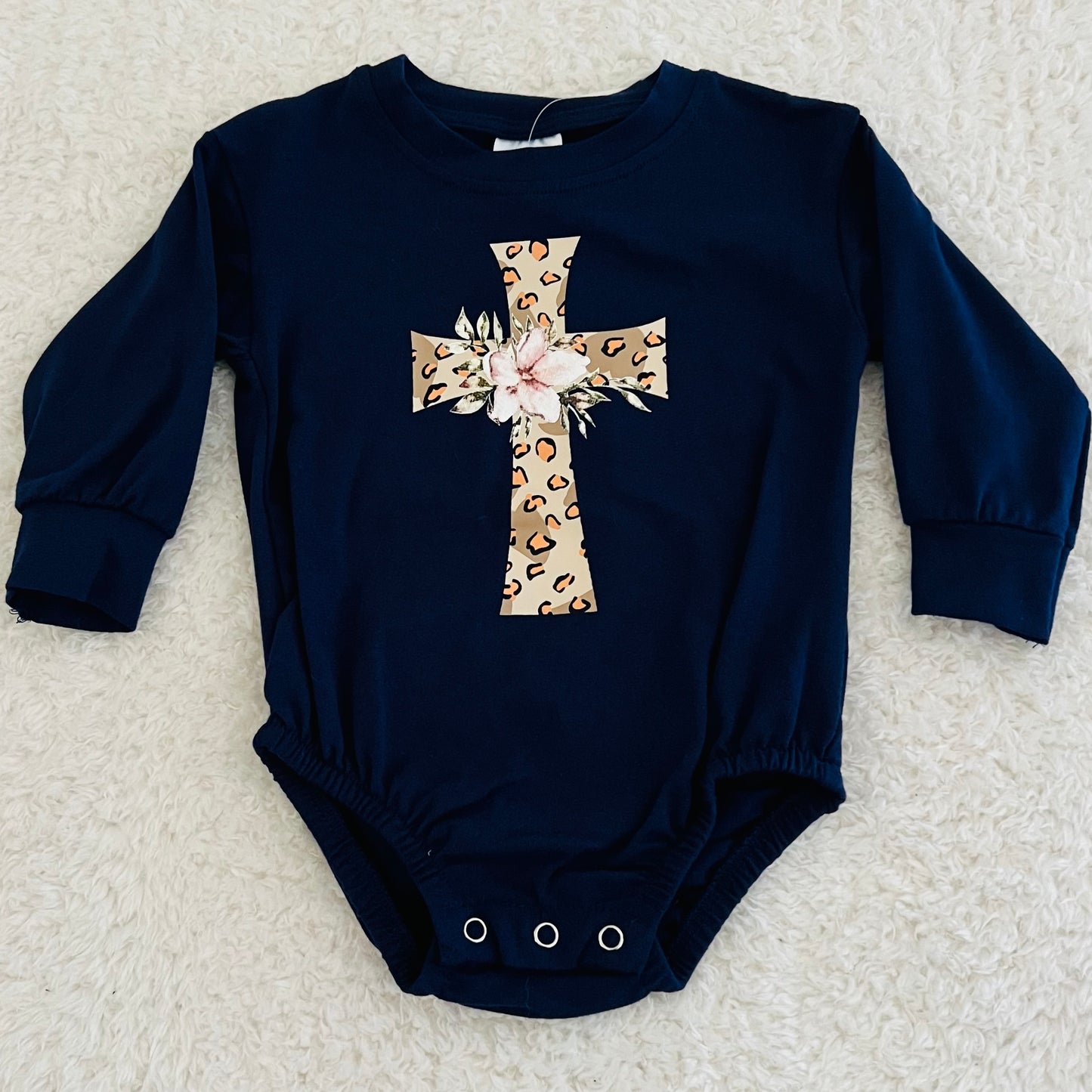 Leopard Cross Bubble Romper