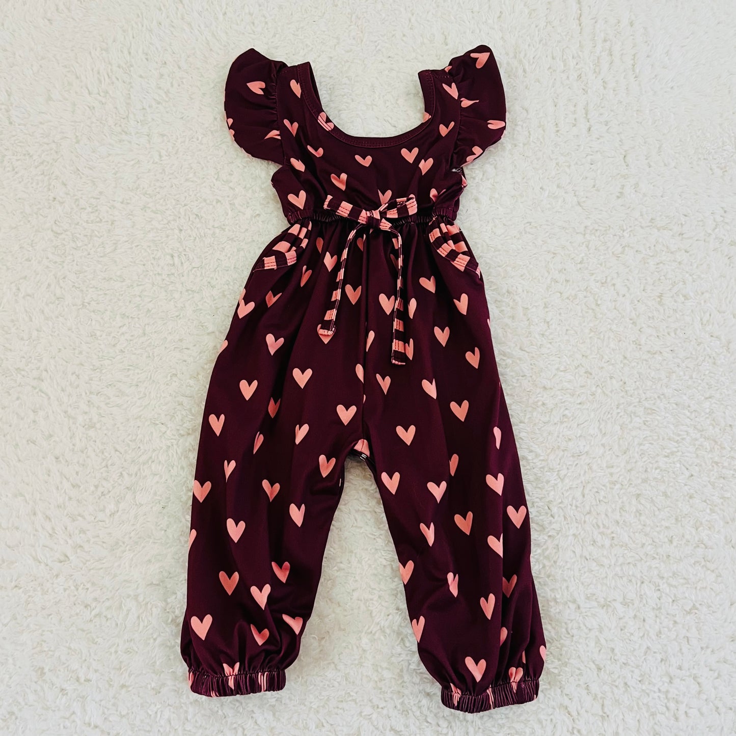 Maroon Heart Jumpsuit