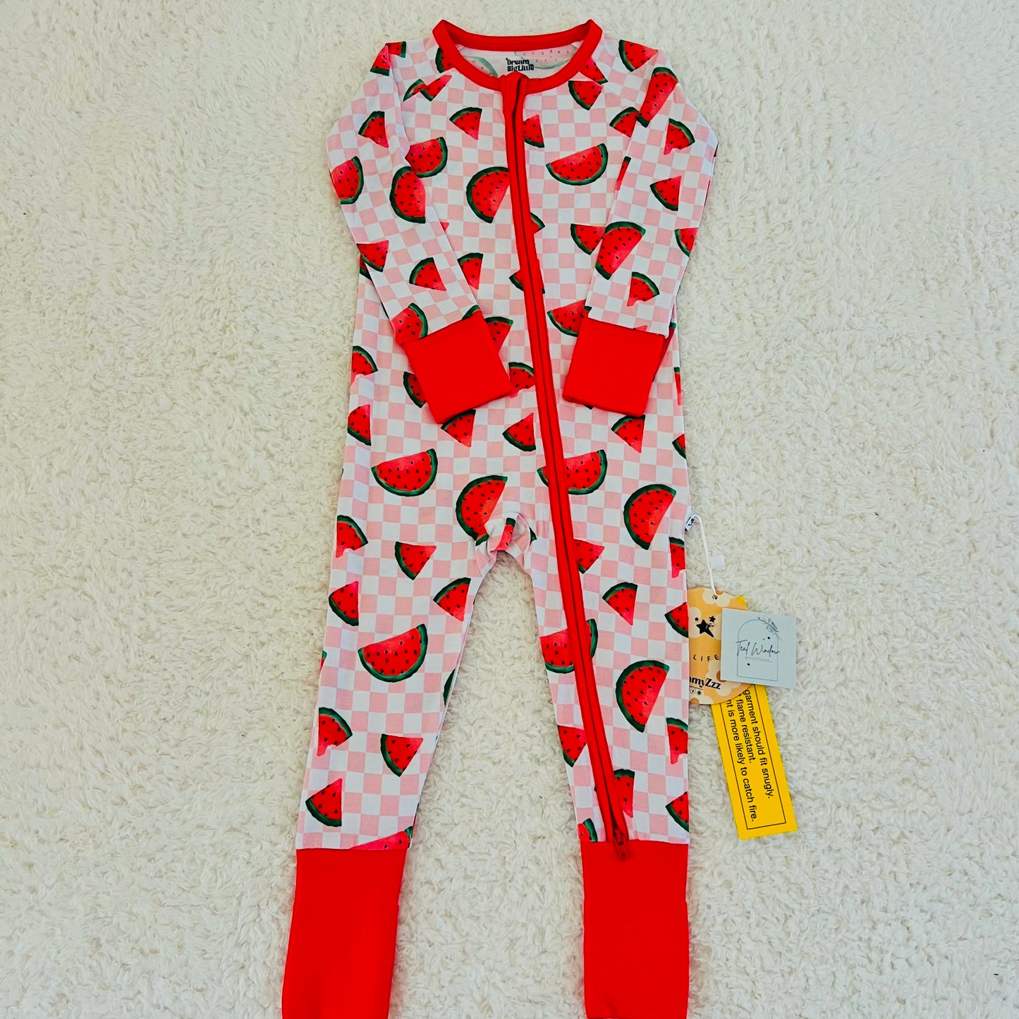 Checkered Watermelon Bamboo Zippy