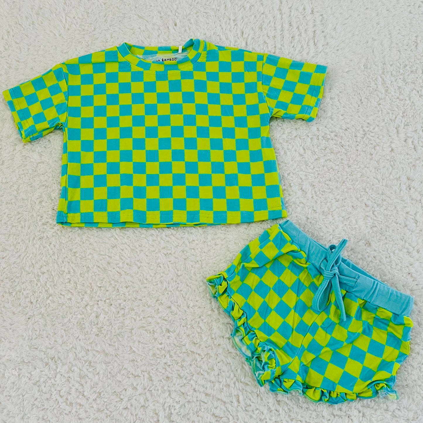Neon Checks Bamboo Comfy Set