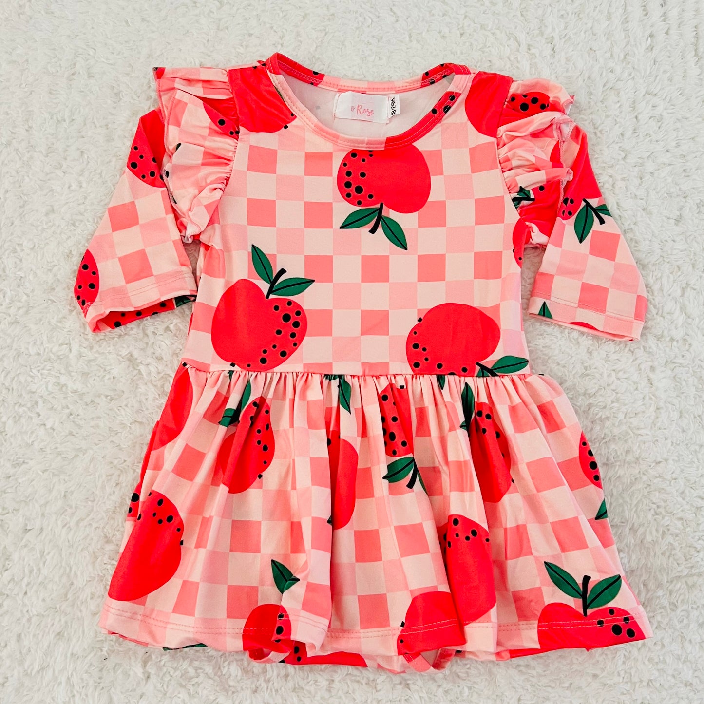 Checkered Apple Twirl Bodysuit