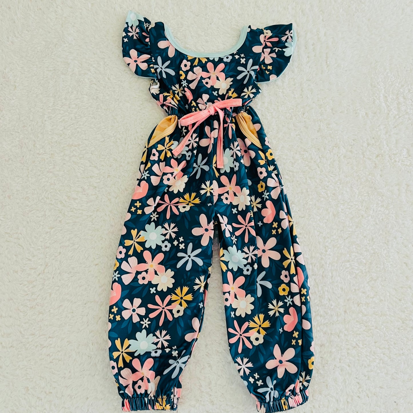 Navy Floral Jumpsuit
