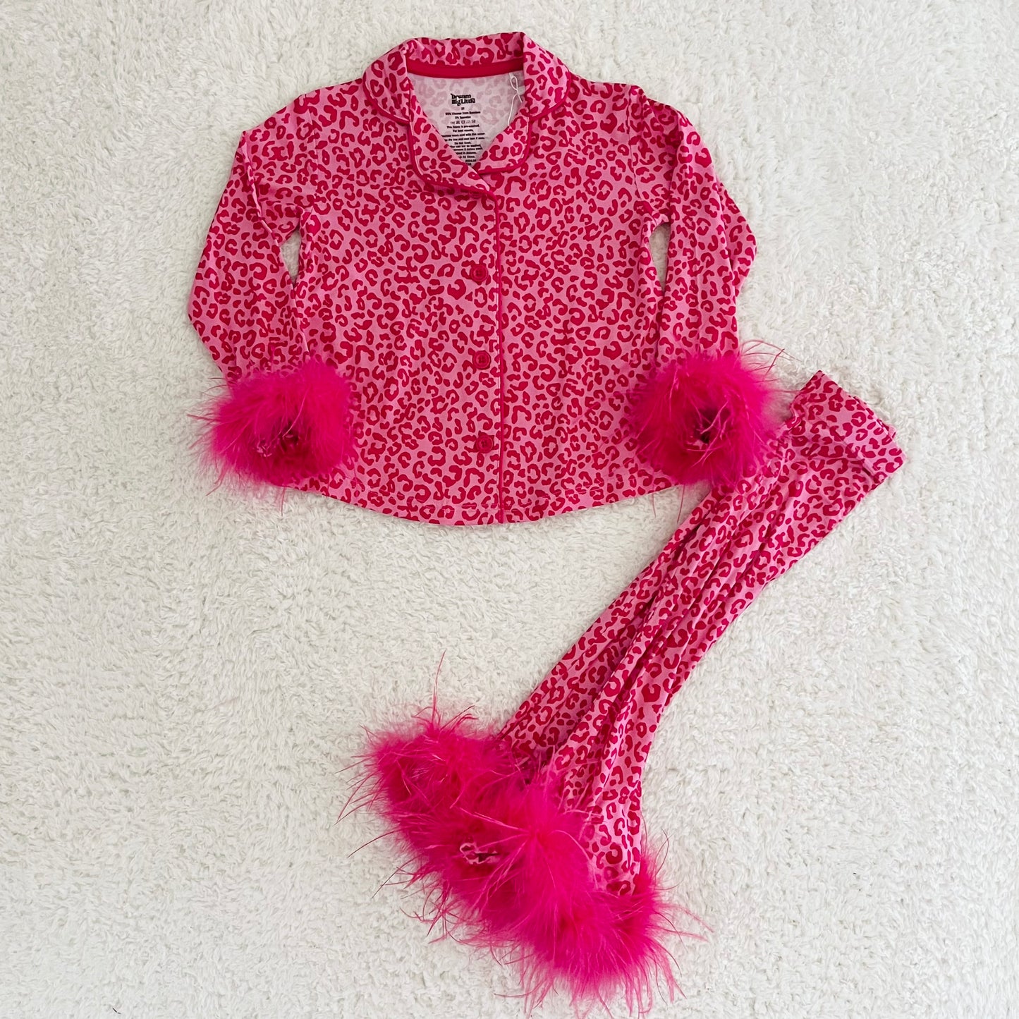 Bougie Pink Leopard Bamboo Set