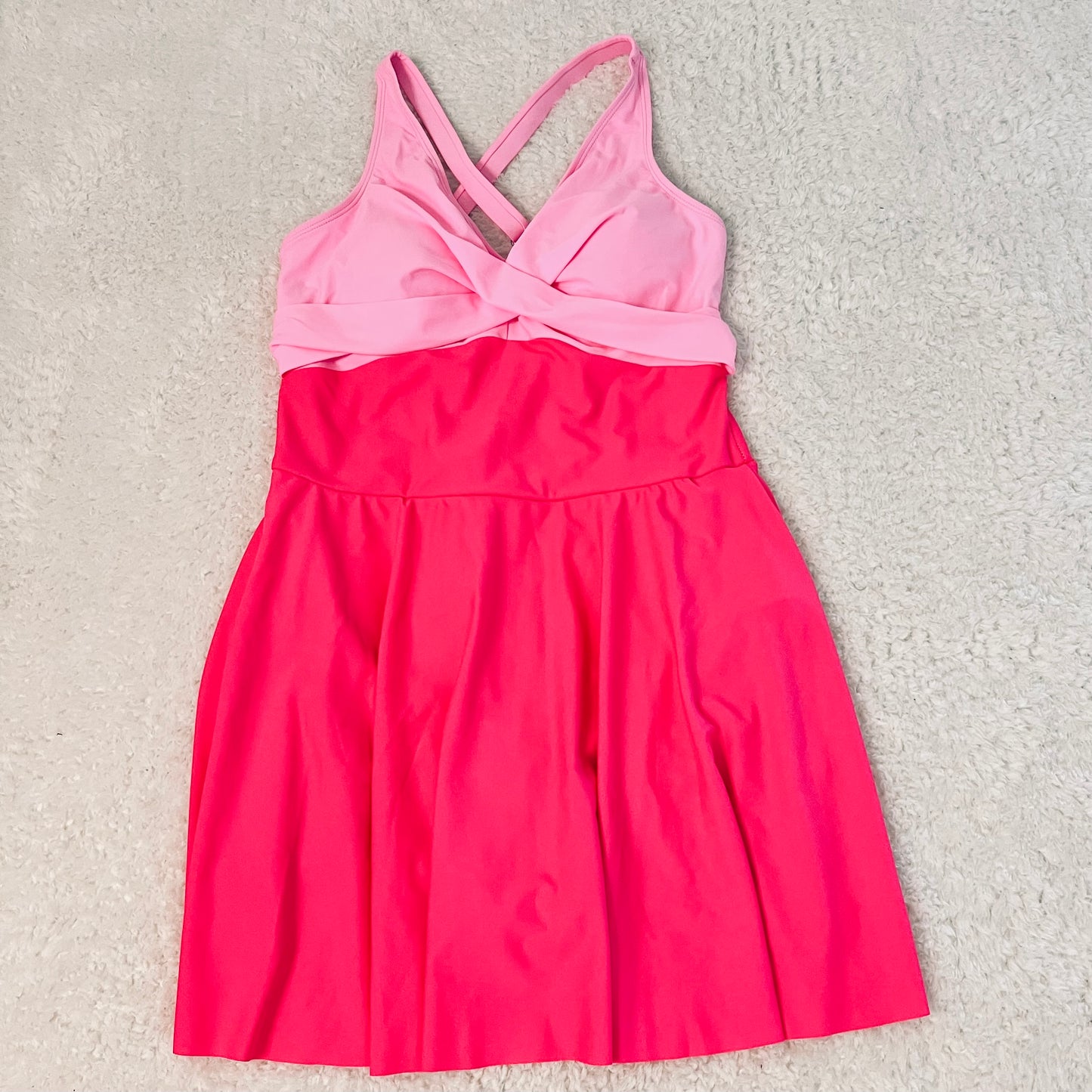 Crisscross Straps Flared One Piece Swimsuit