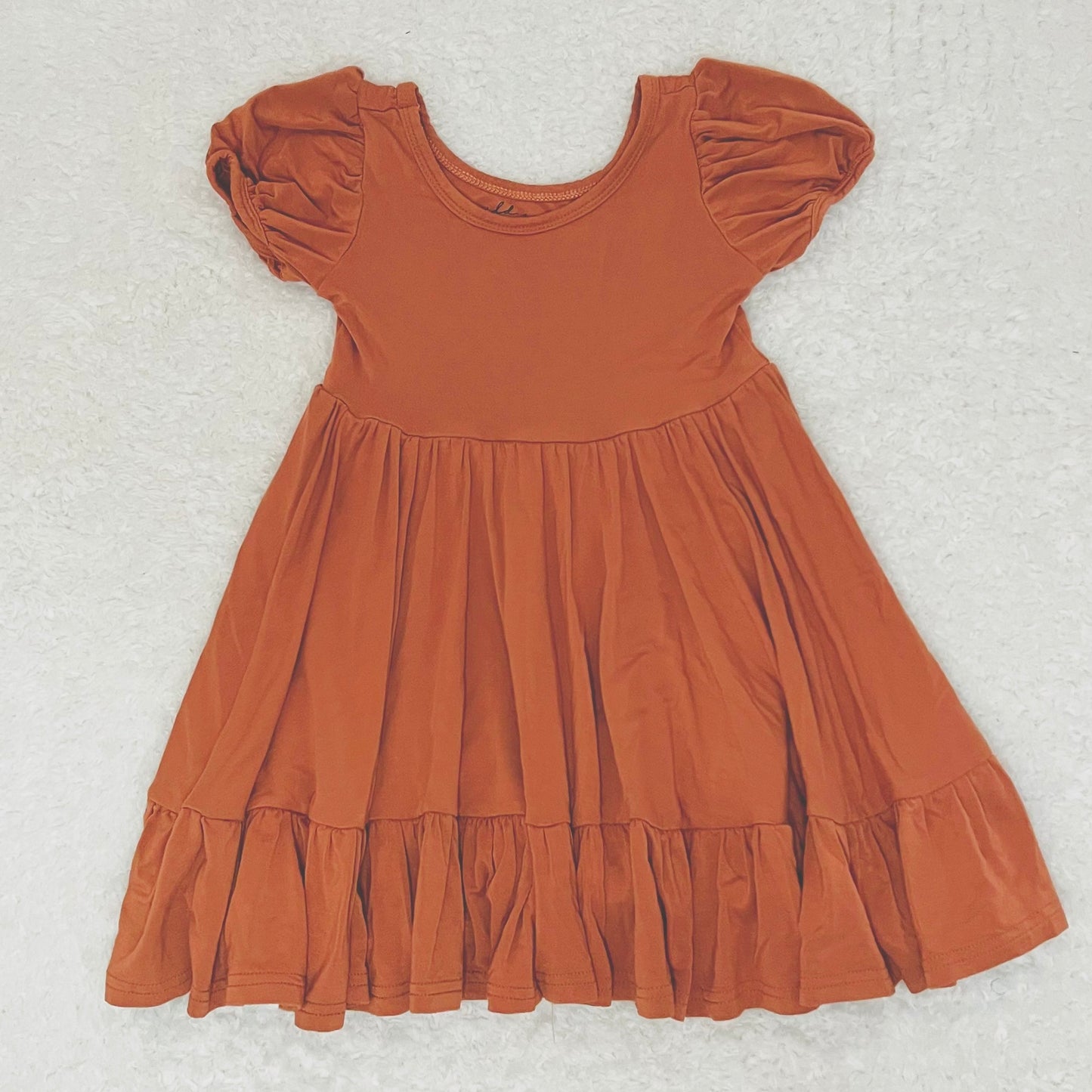 SOLID RUST | Bamboo Twirl Dress w/ ATTACHED Shorts