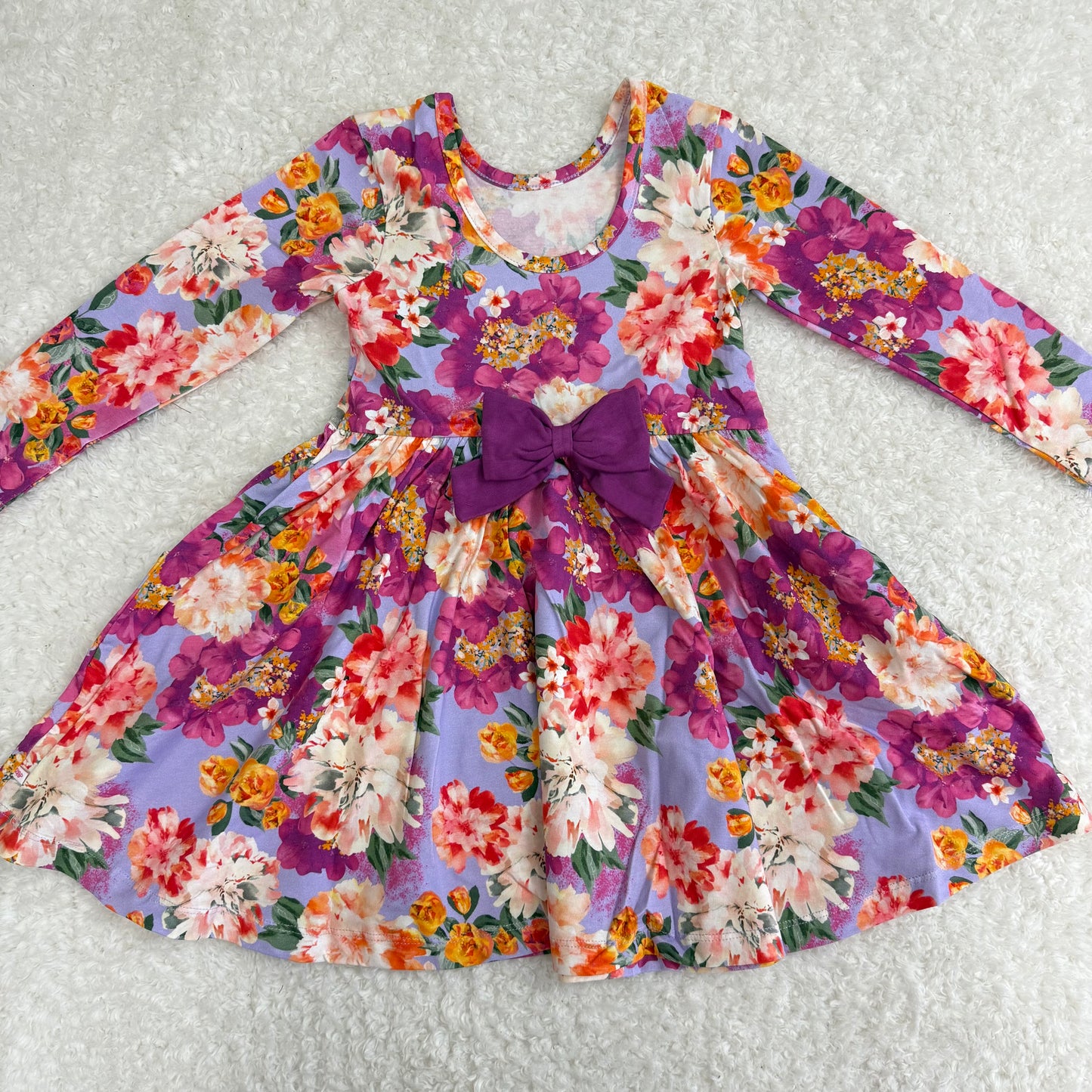 Lavender Fields Bow Back Dress with Pockets