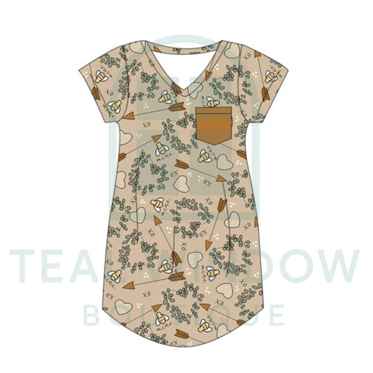 Pre-Order: Bee Mine KIDS Nightgown *TWB CUSTOM*