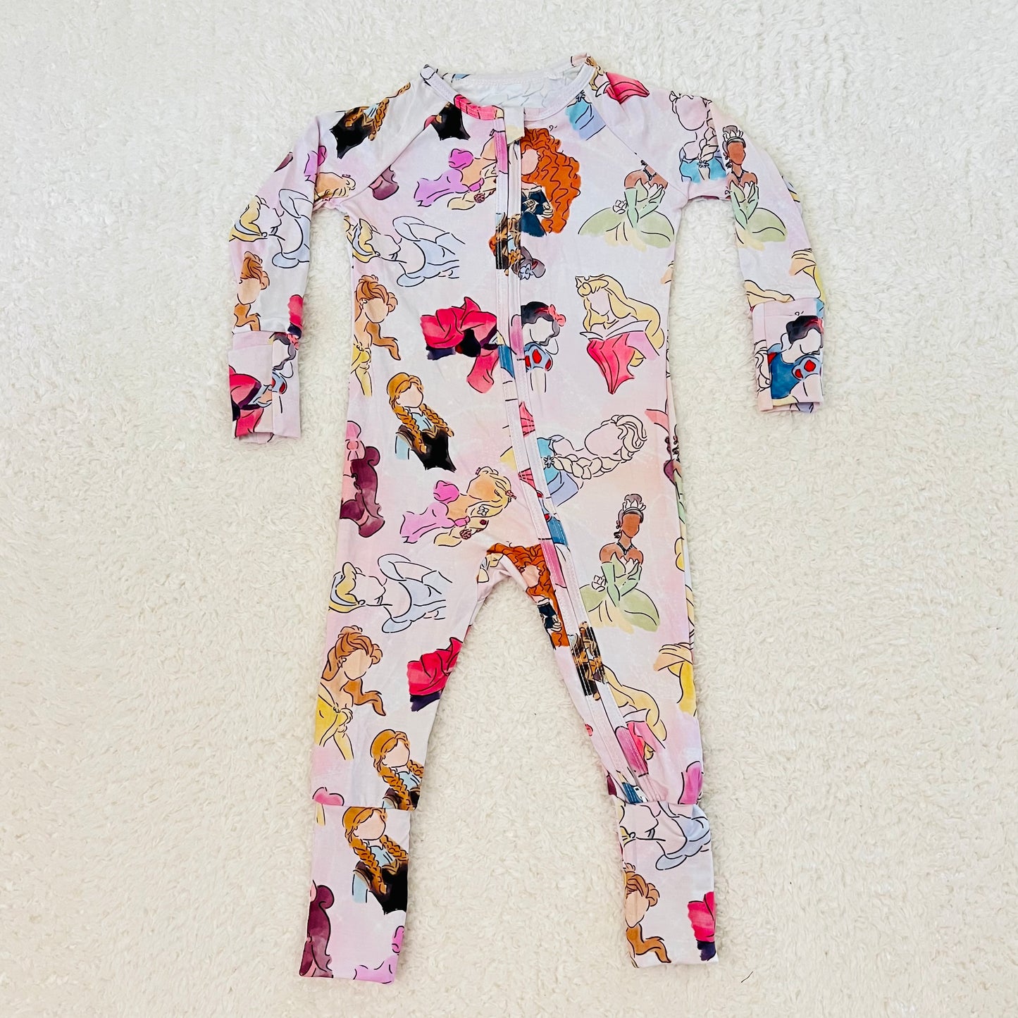 Watercolor Princess Bamboo Zippy