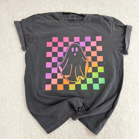 Neon Checkered Ghostie T-Shirt
