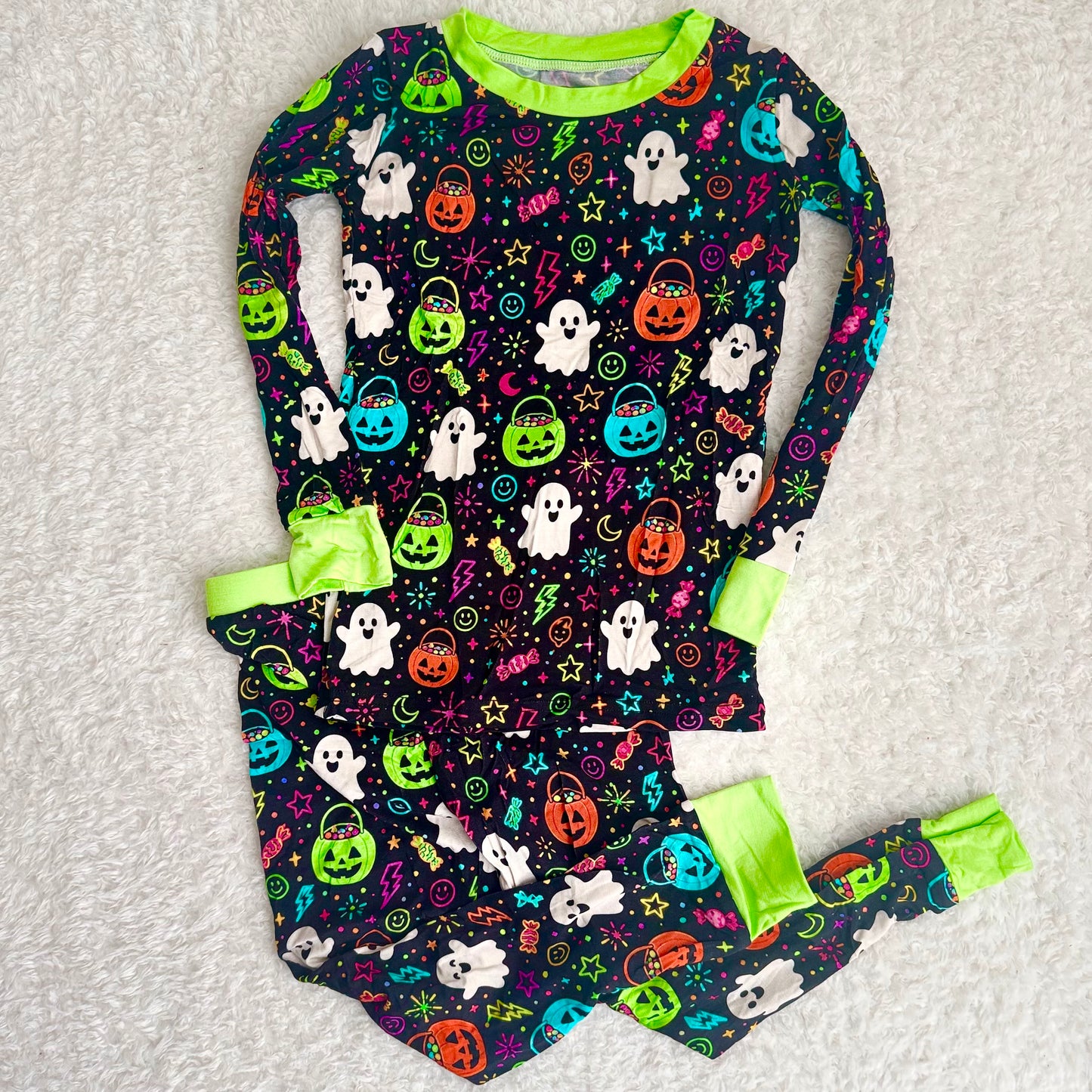 Trick or Teal Bamboo Long Sleeve Set *TWB CUSTOM*
