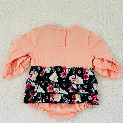 Floral Pumpkin Appliqué Romper