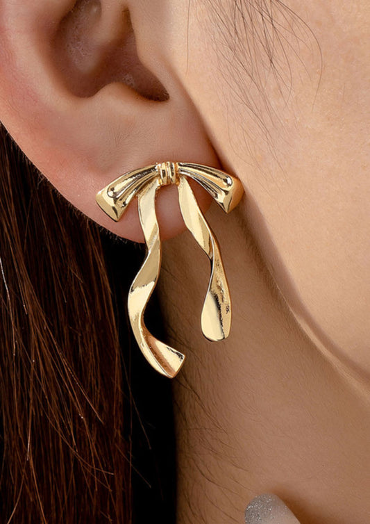 Gold Bow Earrings