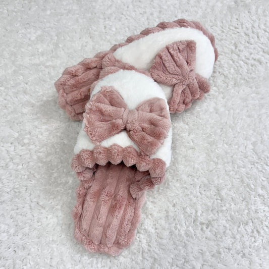 Pink Bow Slippers