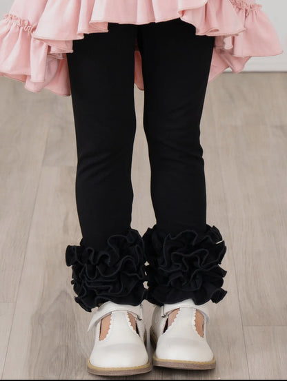 Black Ruffle Leggings