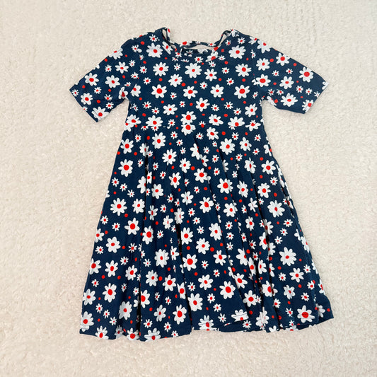 Navy Daisy Bamboo Dress
