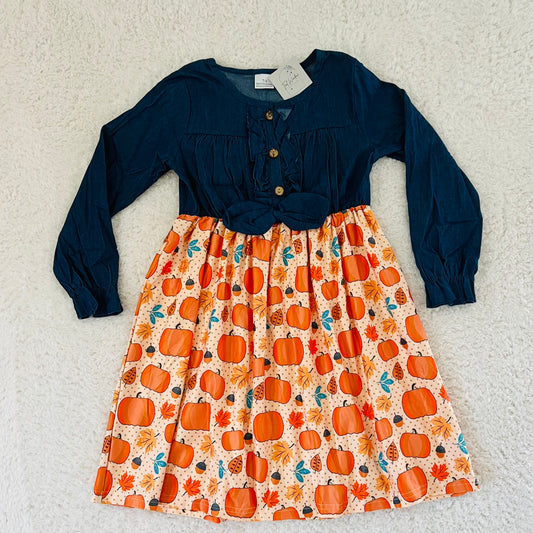 Pumpkin Chambray Dress