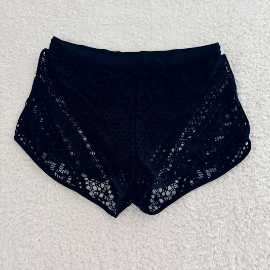 Women’s Black Lace Swim Shorts