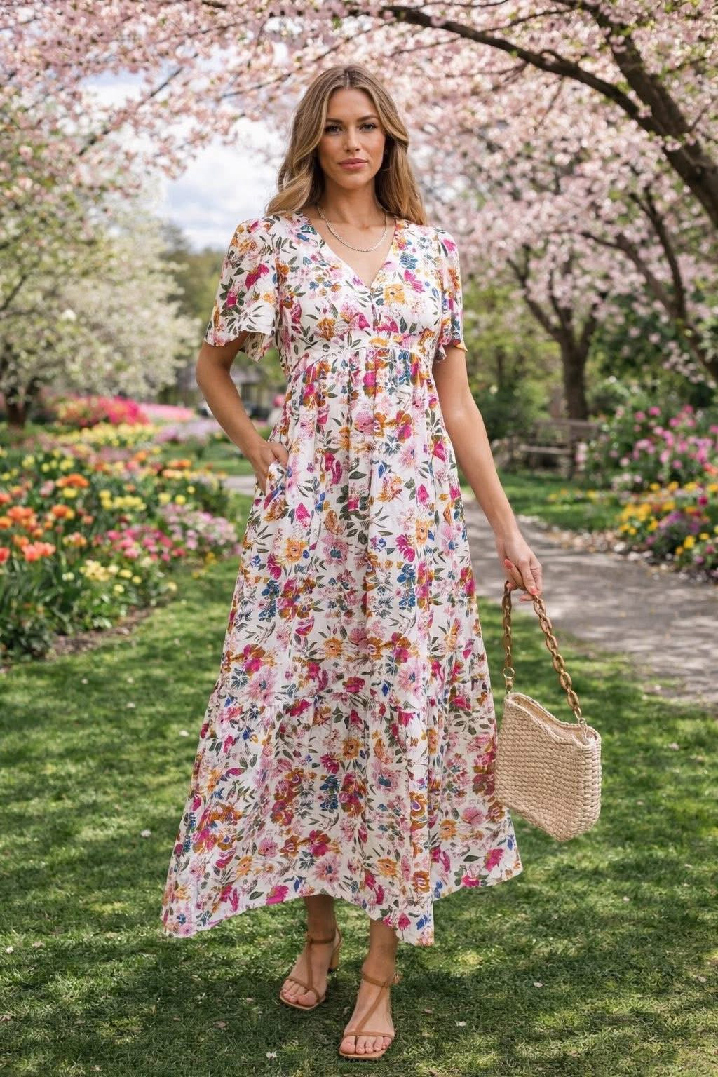 Red Floral Dress